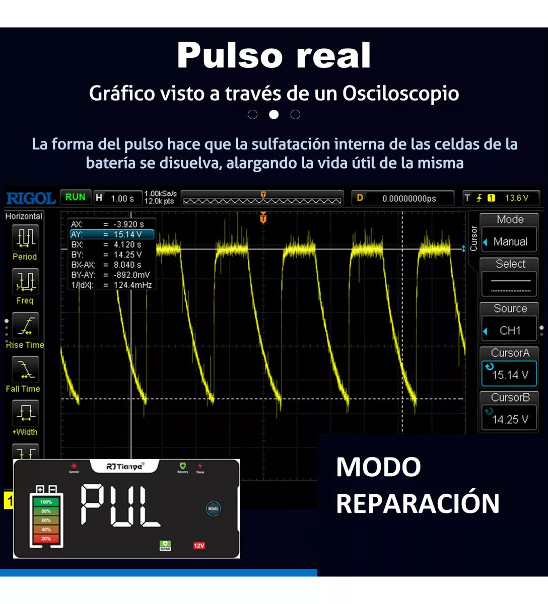 🔋✨Cargador Inteligente de Batería 12V 6A – Mantenimiento y Reparación con Pantalla LCD🚗⚡
