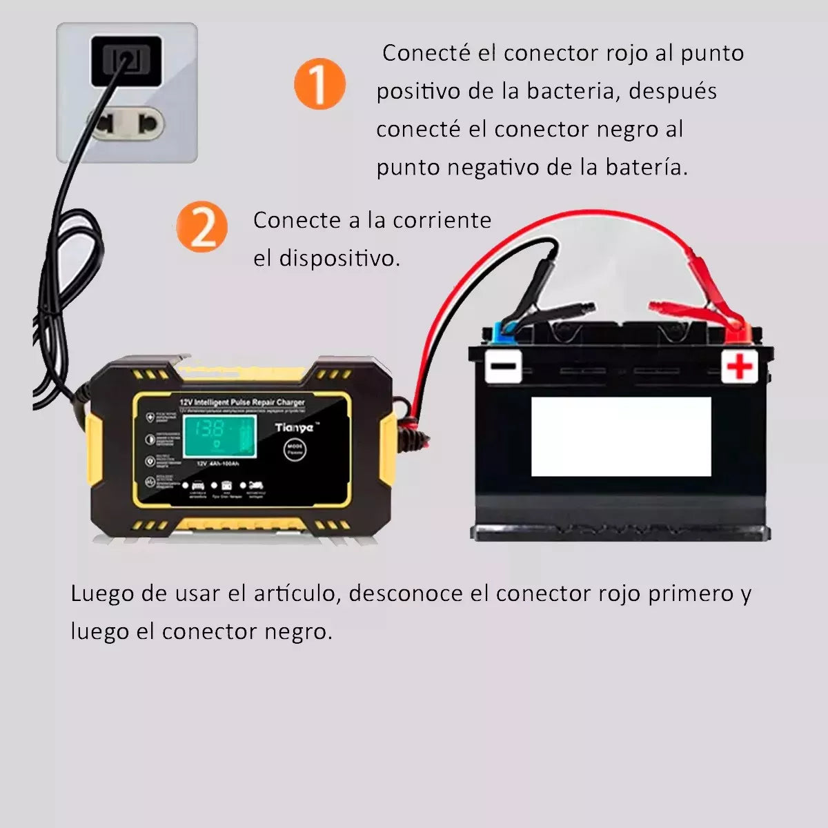 🔋✨Cargador Inteligente de Batería 12V 6A – Mantenimiento y Reparación con Pantalla LCD🚗⚡