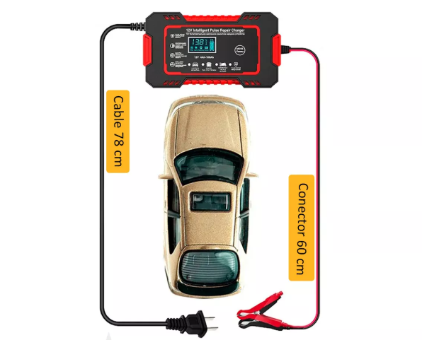 🔋✨Cargador Inteligente de Batería 12V 6A – Mantenimiento y Reparación con Pantalla LCD🚗⚡